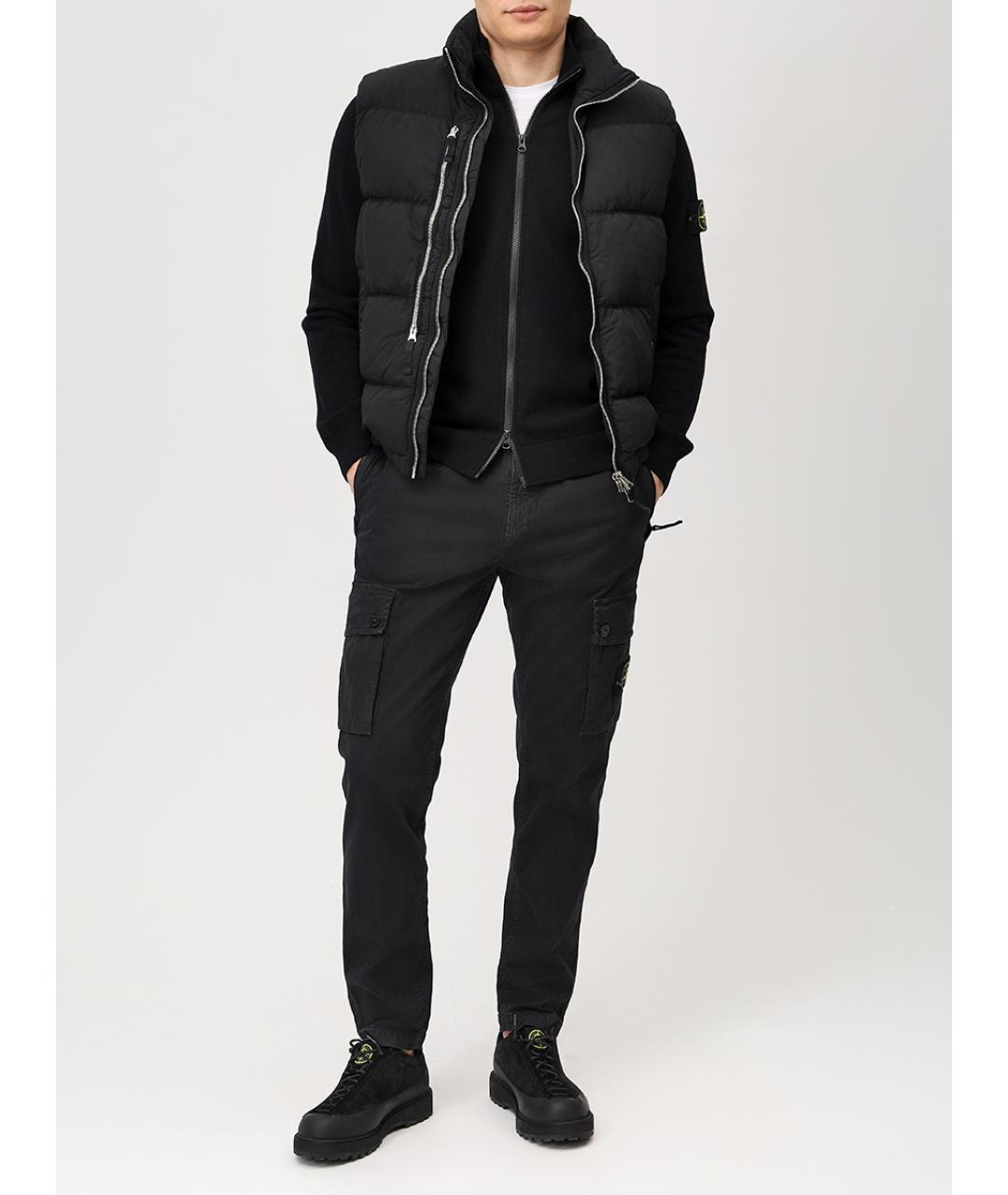 STONE ISLAND Черный шерстяной кардиган, фото 2