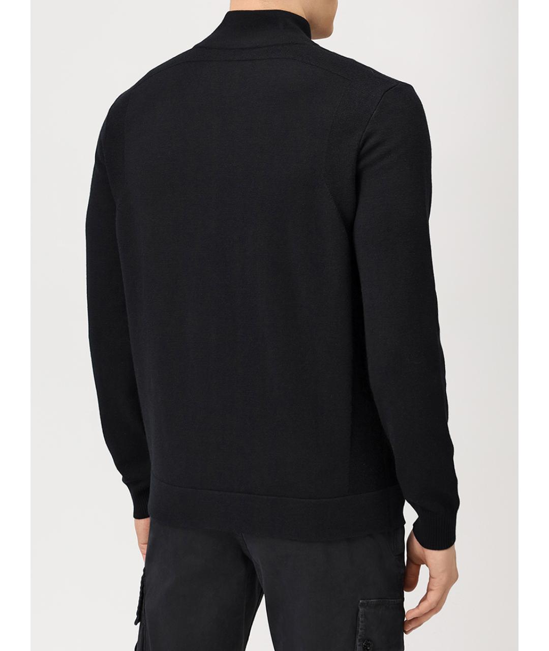 STONE ISLAND Черный шерстяной кардиган, фото 3
