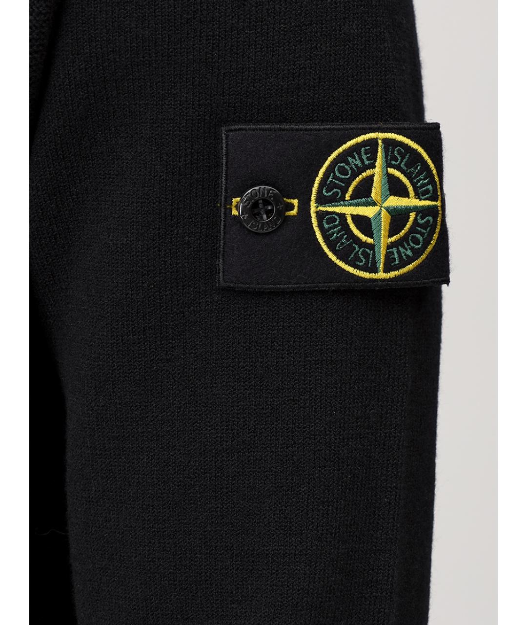 STONE ISLAND Черный шерстяной кардиган, фото 6