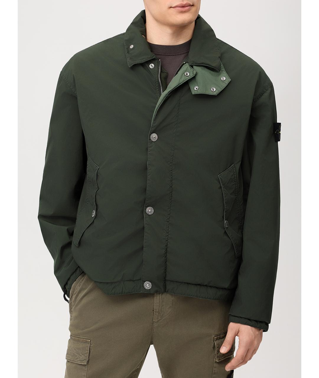 STONE ISLAND Зеленая полиамидовая куртка, фото 4