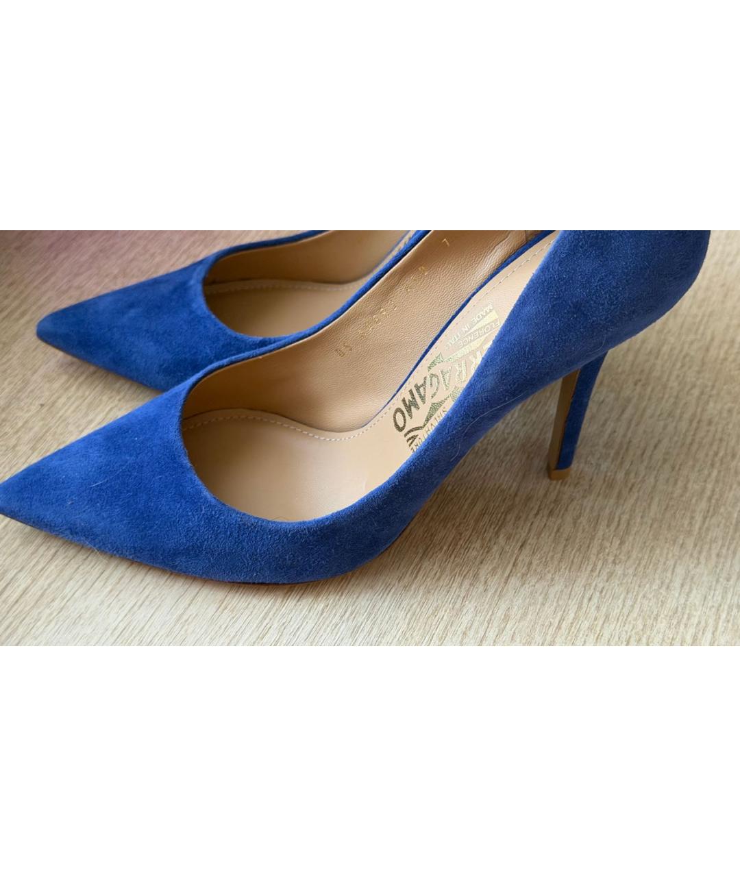 FERRAGAMO Синие замшевые туфли, фото 3