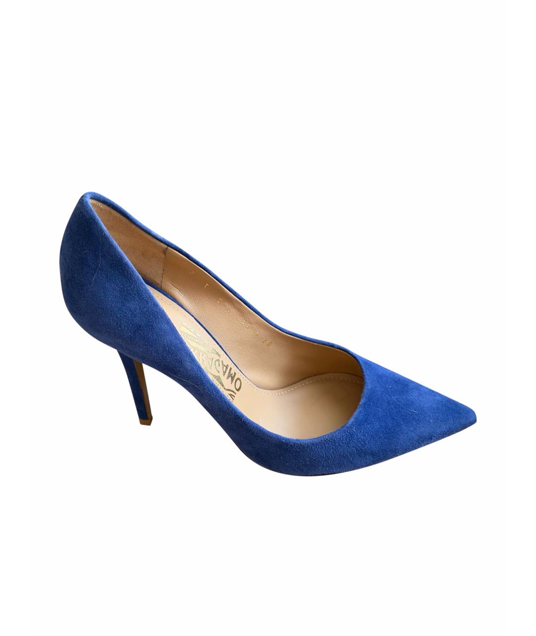 FERRAGAMO Синие замшевые туфли, фото 1