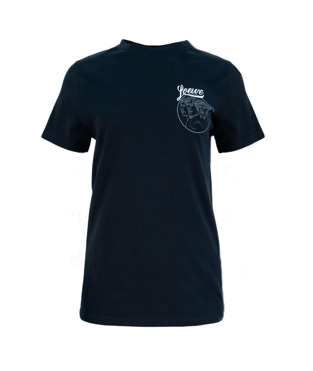 LOEWE Черная хлопковая футболка, фото 6