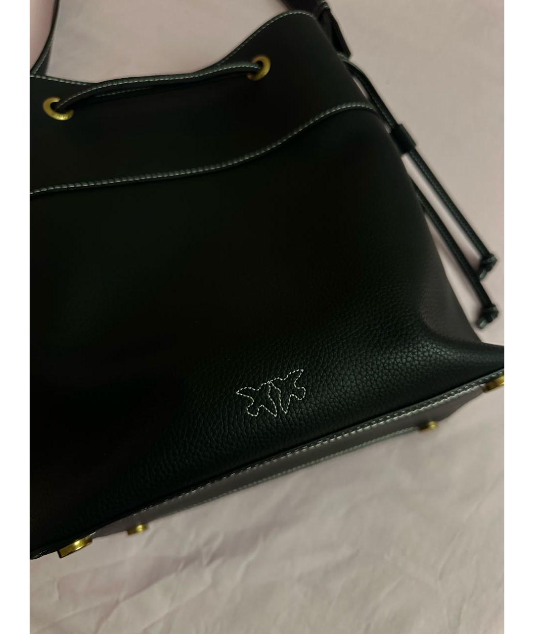 PINKO Черная кожаная сумка тоут, фото 3