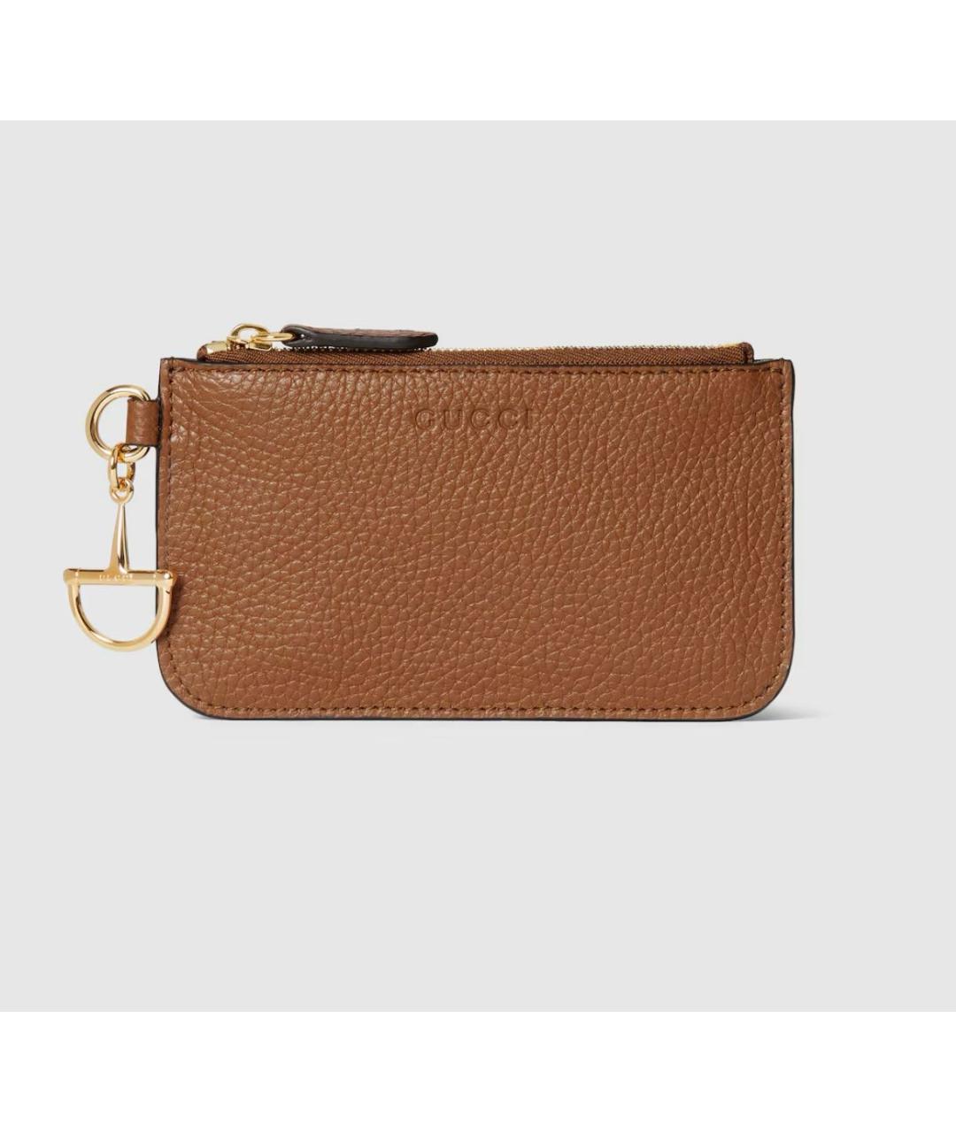 GUCCI Коричневый кожаный кардхолдер, фото 5