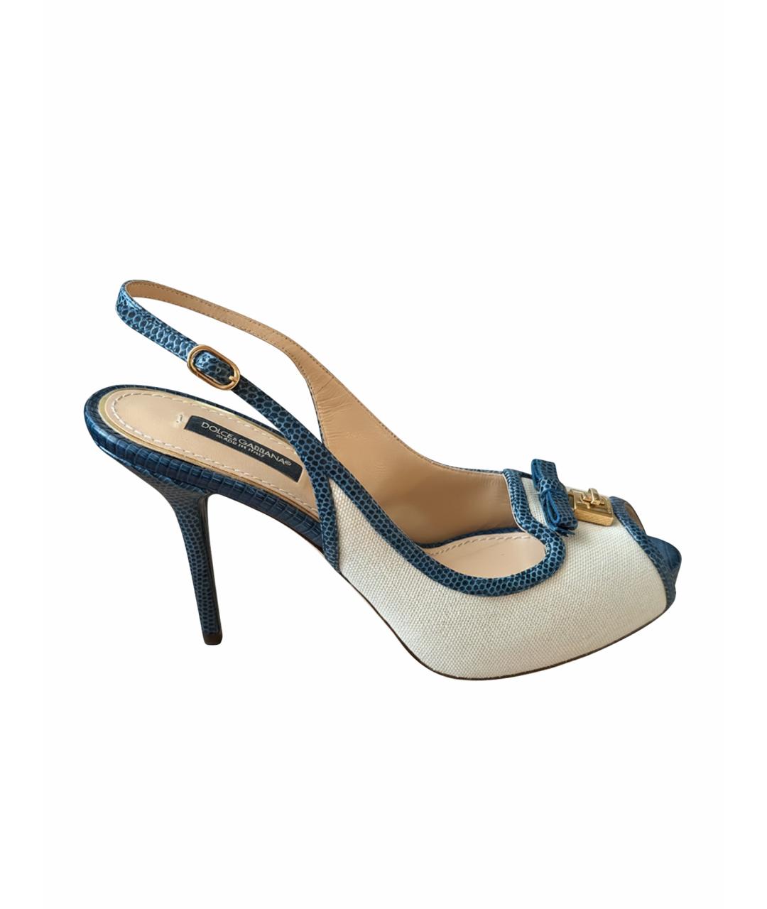 DOLCE&GABBANA Бежевые кожаные туфли, фото 1