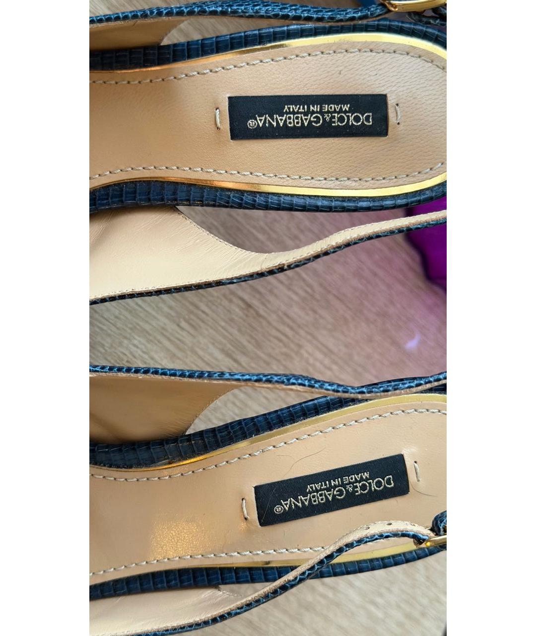 DOLCE&GABBANA Бежевые кожаные туфли, фото 6