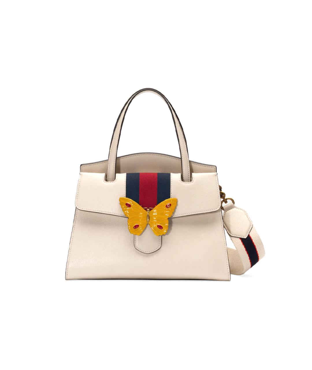 GUCCI Белая кожаная сумка тоут, фото 1