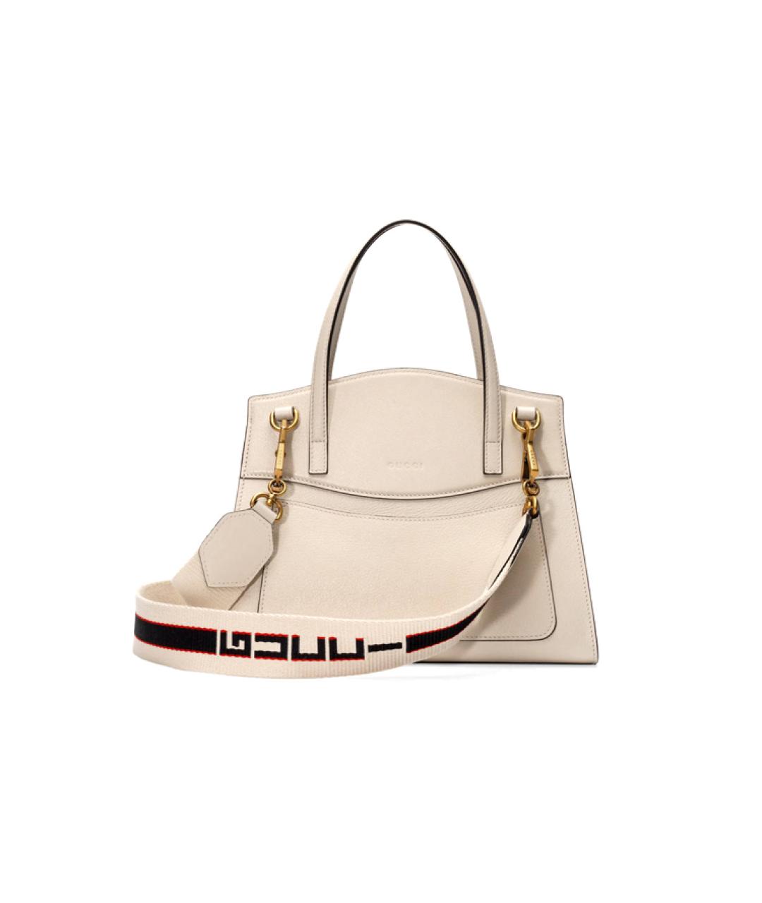 GUCCI Белая кожаная сумка тоут, фото 4