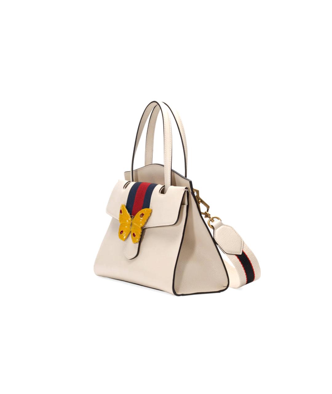 GUCCI Белая кожаная сумка тоут, фото 2