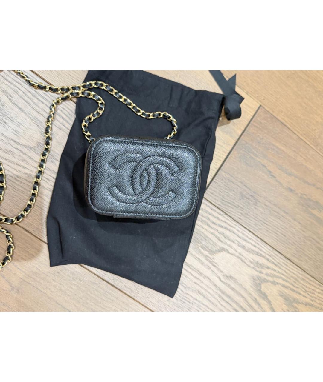 CHANEL Черная кожаная сумка через плечо, фото 6