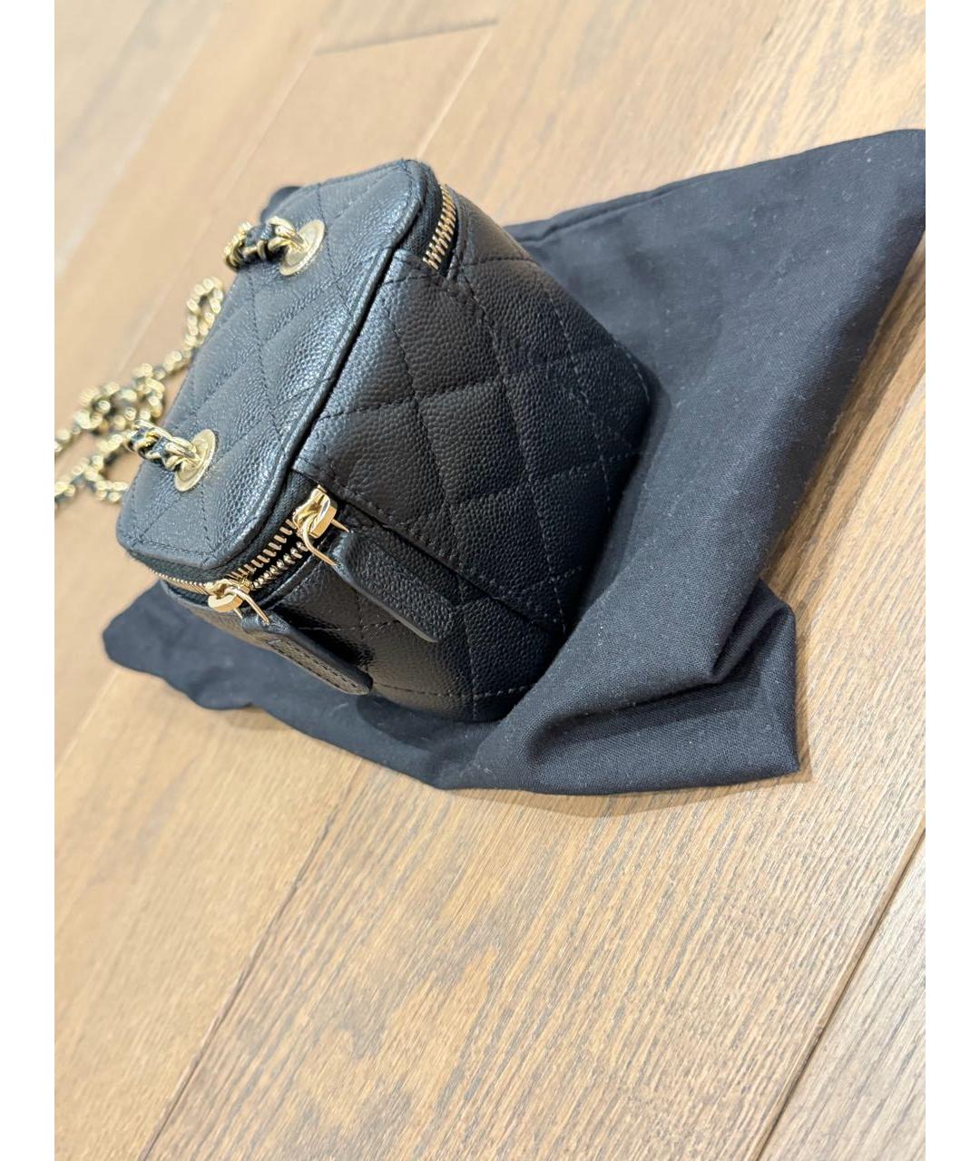 CHANEL Черная кожаная сумка через плечо, фото 3