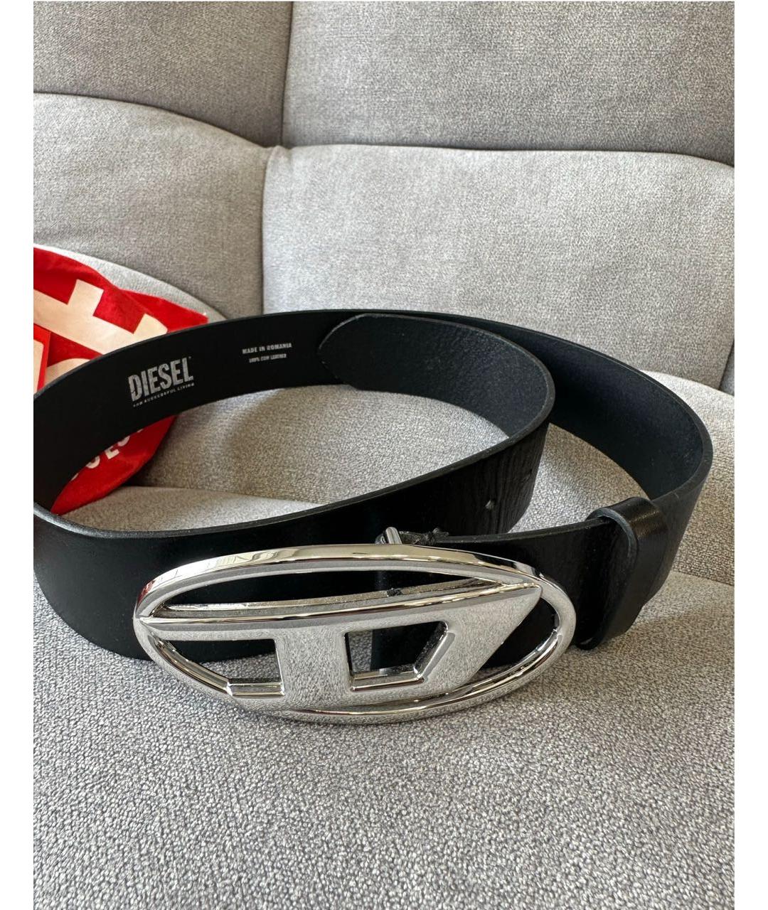 DIESEL Черный кожаный ремень, фото 2
