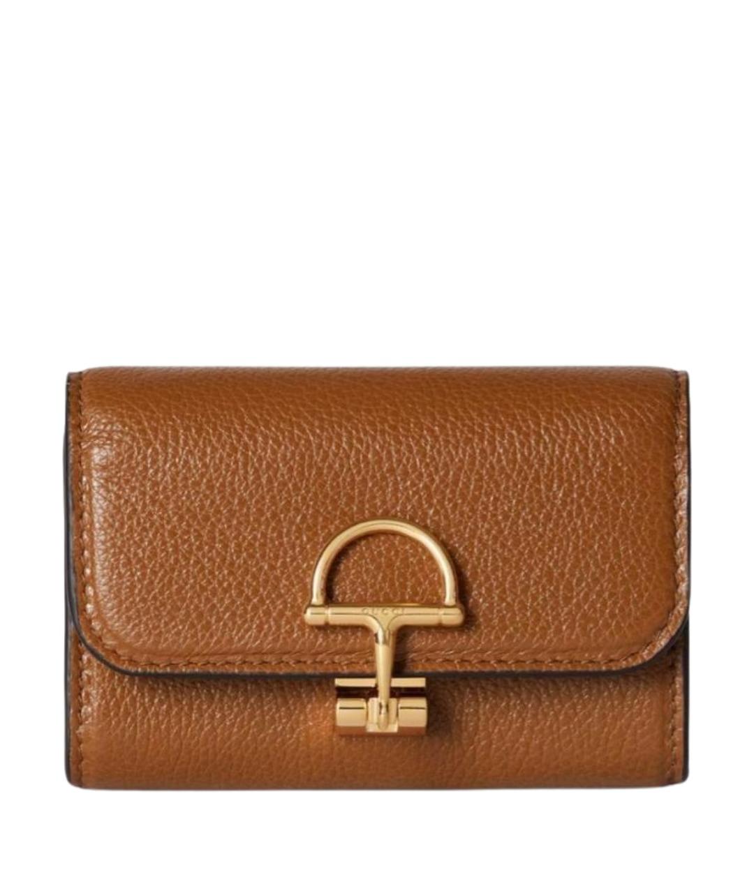 GUCCI Коричневый кожаный кошелек, фото 1