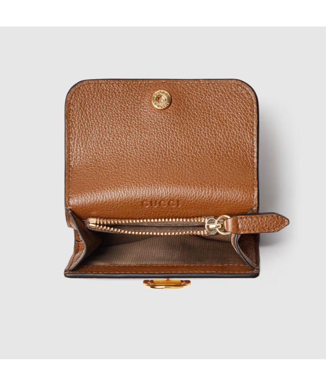 GUCCI Коричневый кожаный кошелек, фото 2