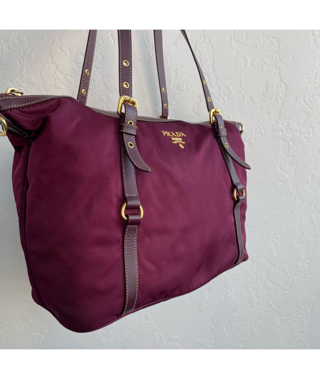 PRADA Бордовая сумка тоут, фото 5