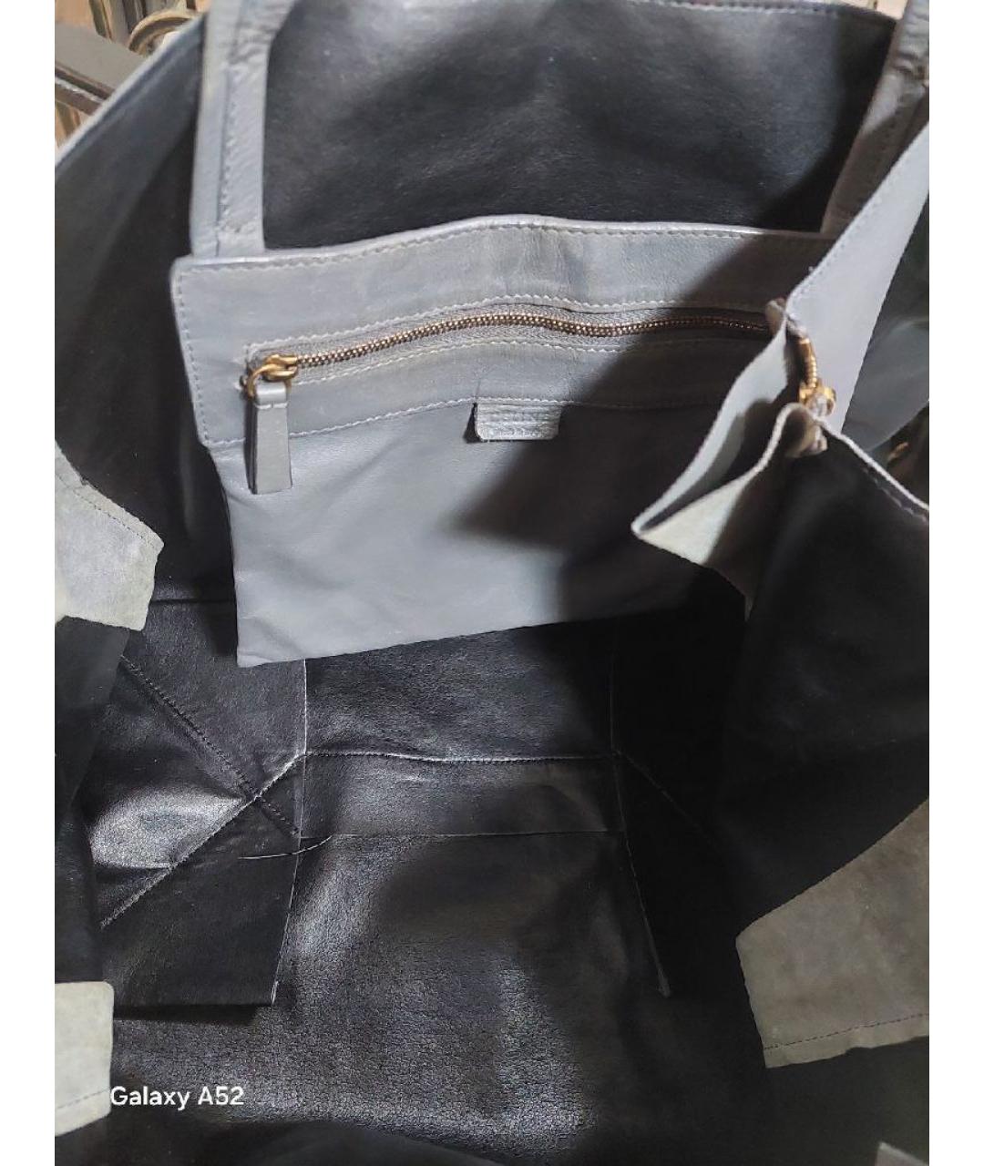 CELINE Серая кожаная сумка через плечо, фото 7