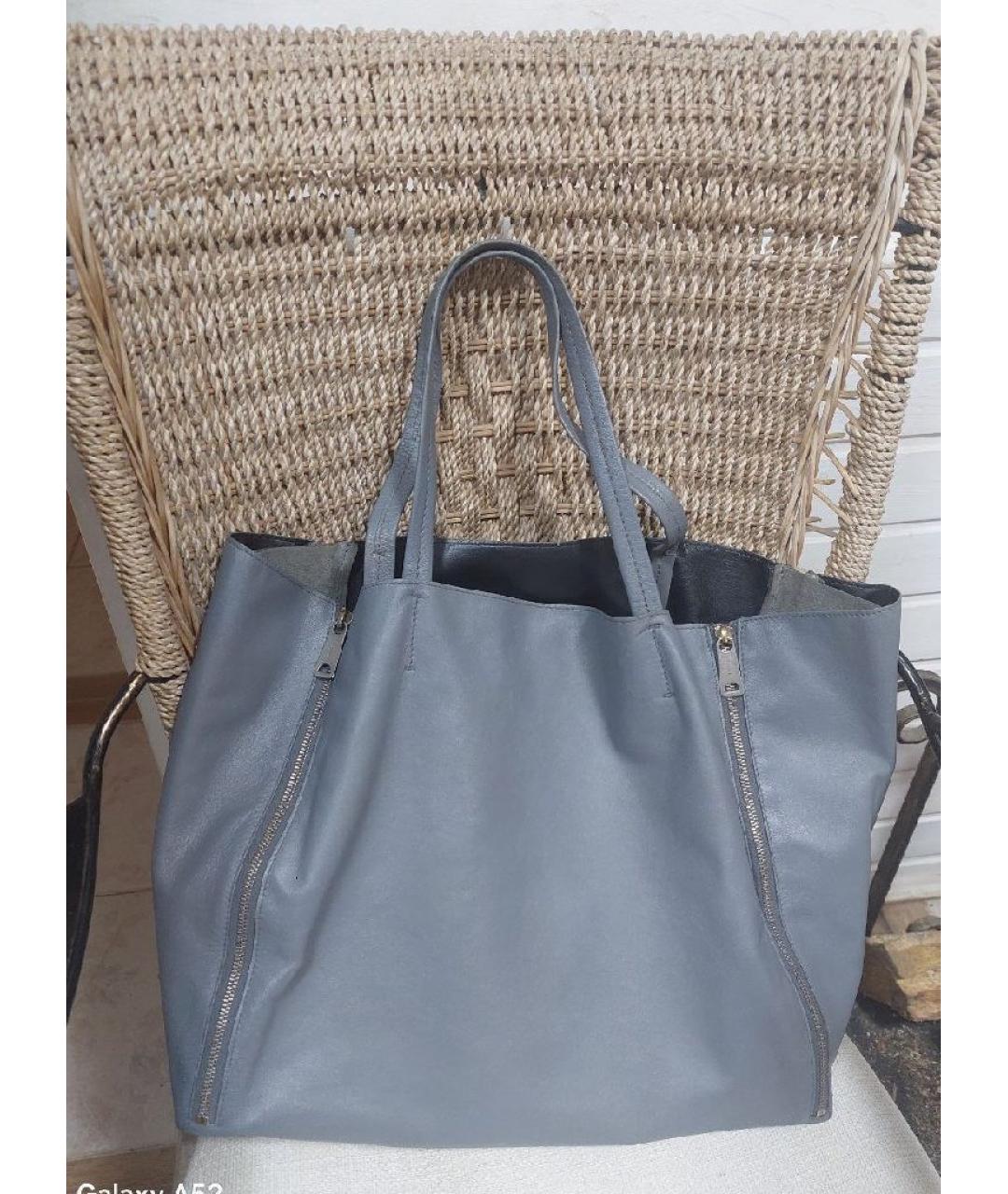 CELINE Серая кожаная сумка через плечо, фото 8