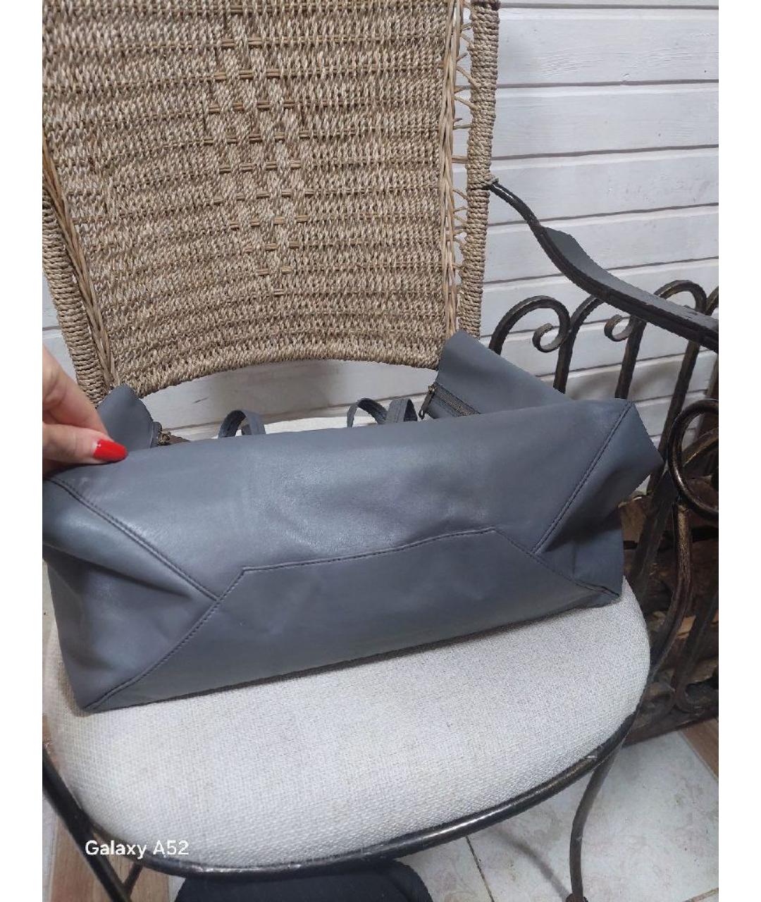 CELINE Серая кожаная сумка через плечо, фото 2