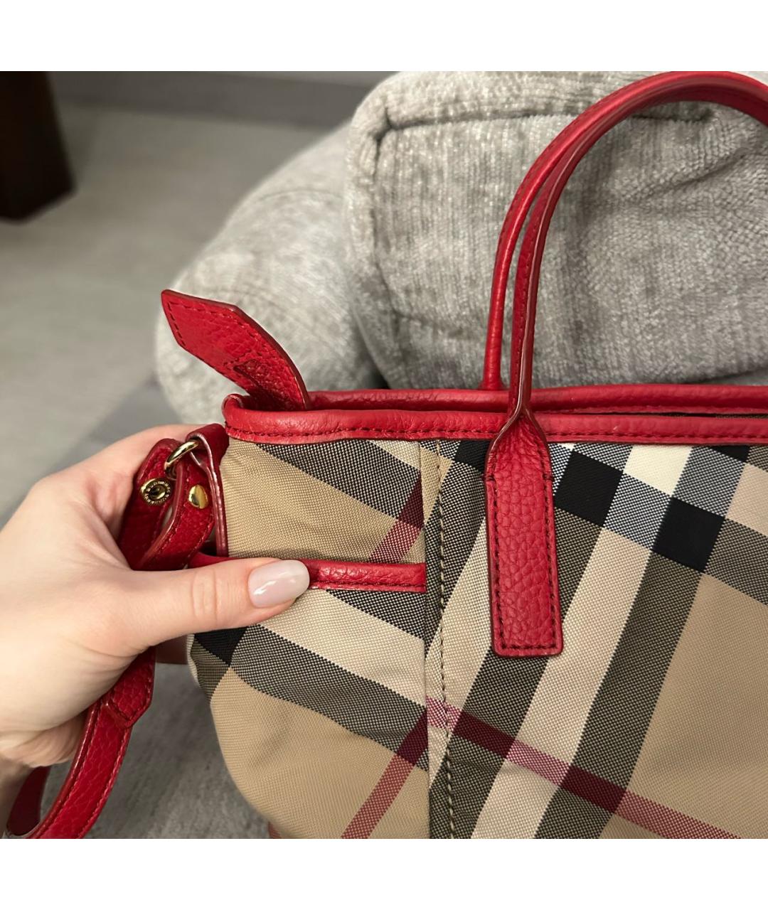 BURBERRY Бежевая сумка с короткими ручками, фото 6