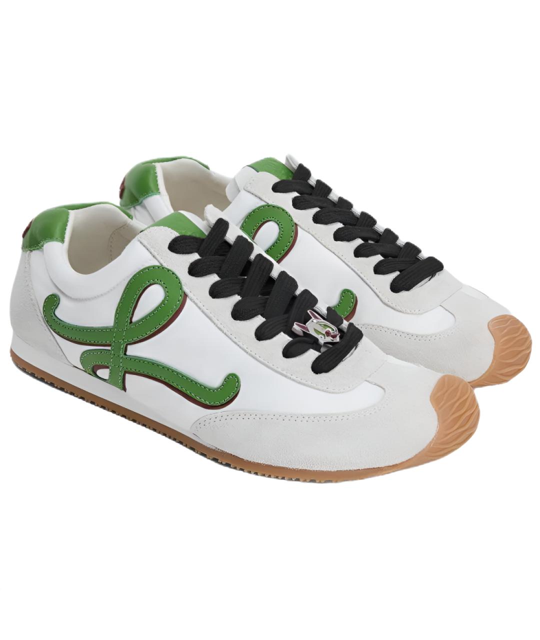 LOEWE Белые кожаные низкие кроссовки / кеды, фото 4