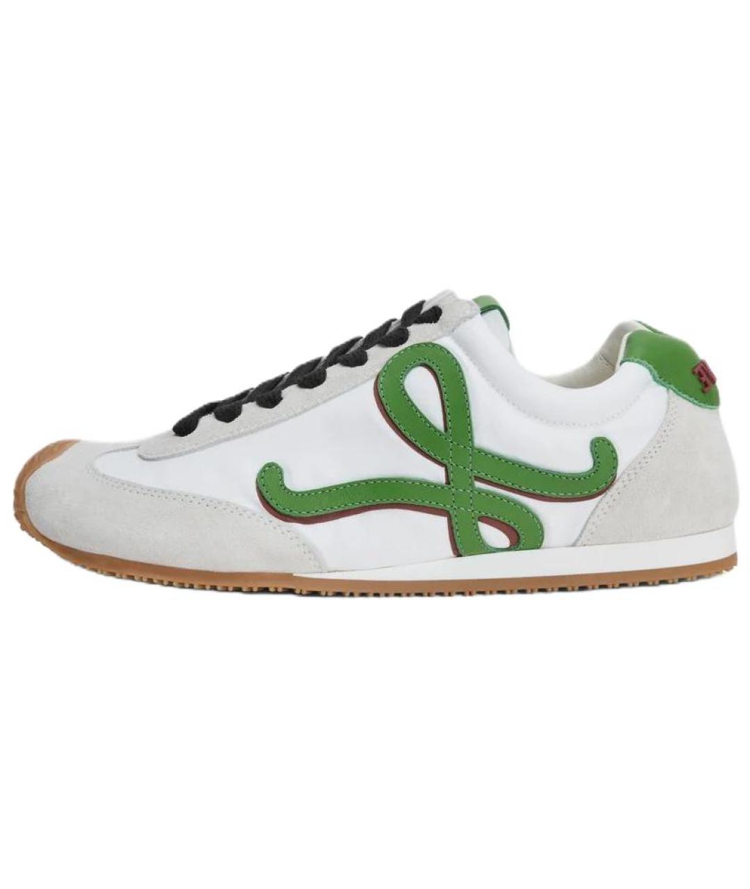 LOEWE Белые кожаные низкие кроссовки / кеды, фото 2