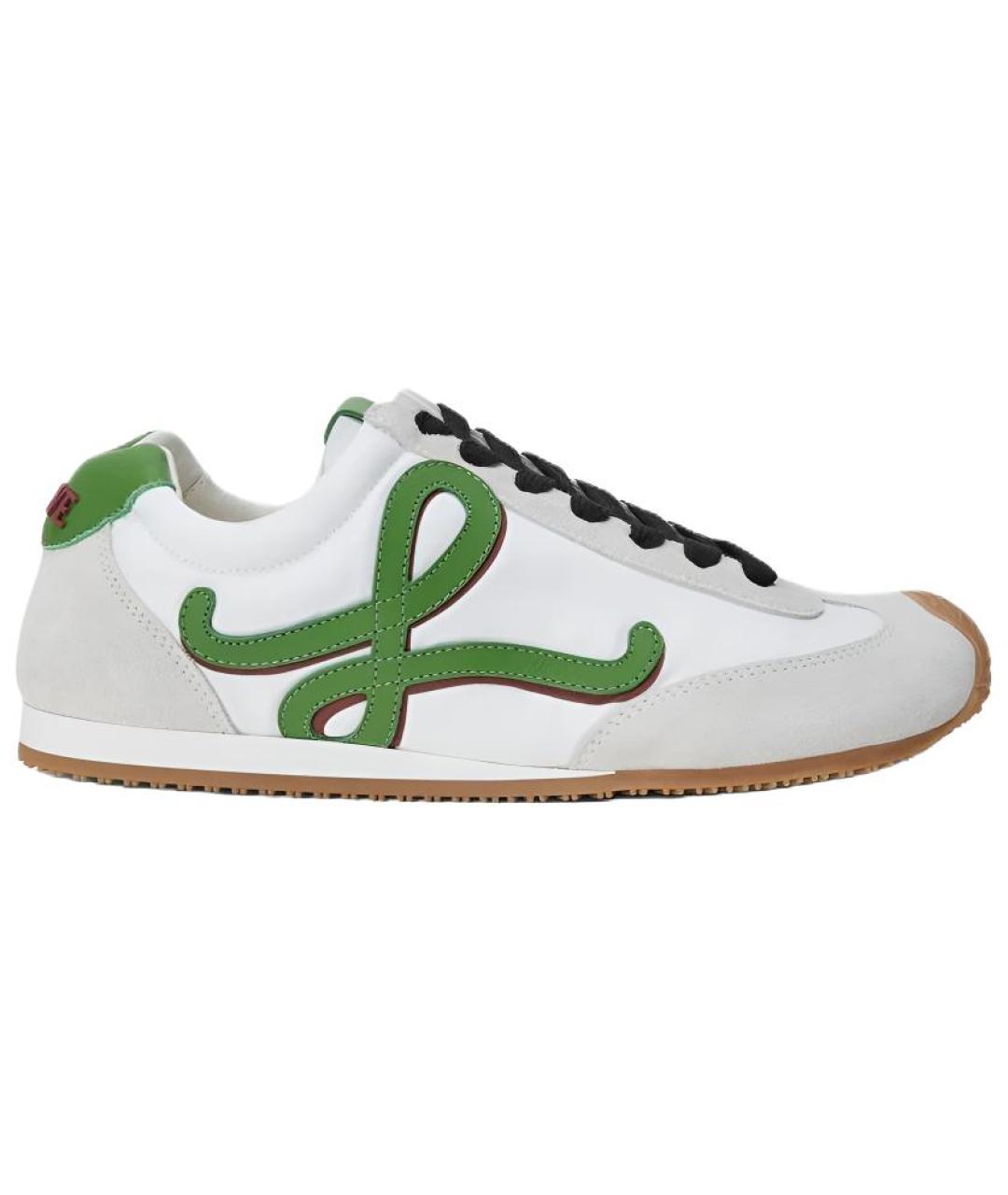 LOEWE Белые кожаные низкие кроссовки / кеды, фото 1