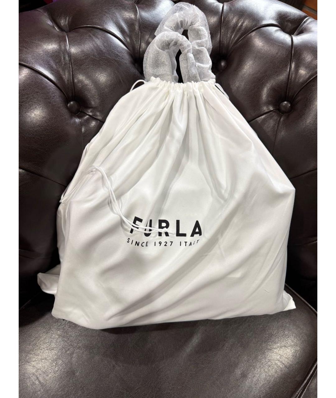 FURLA Черная кожаная сумка через плечо, фото 7