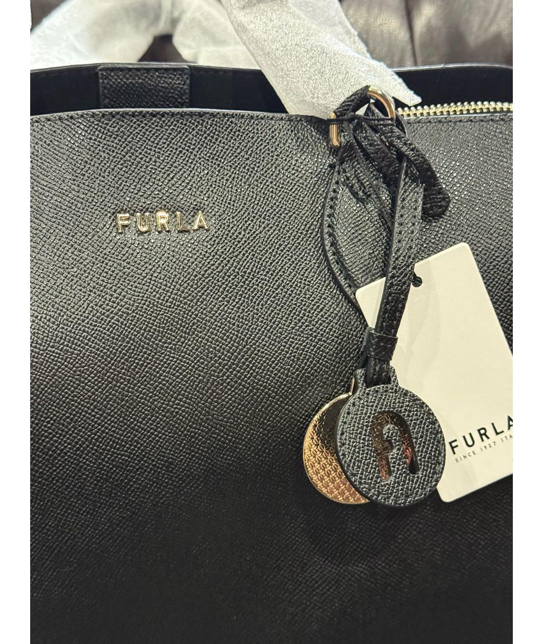 FURLA Черная кожаная сумка через плечо, фото 6