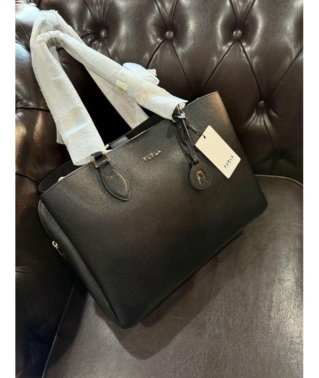 FURLA Черная кожаная сумка через плечо, фото 2