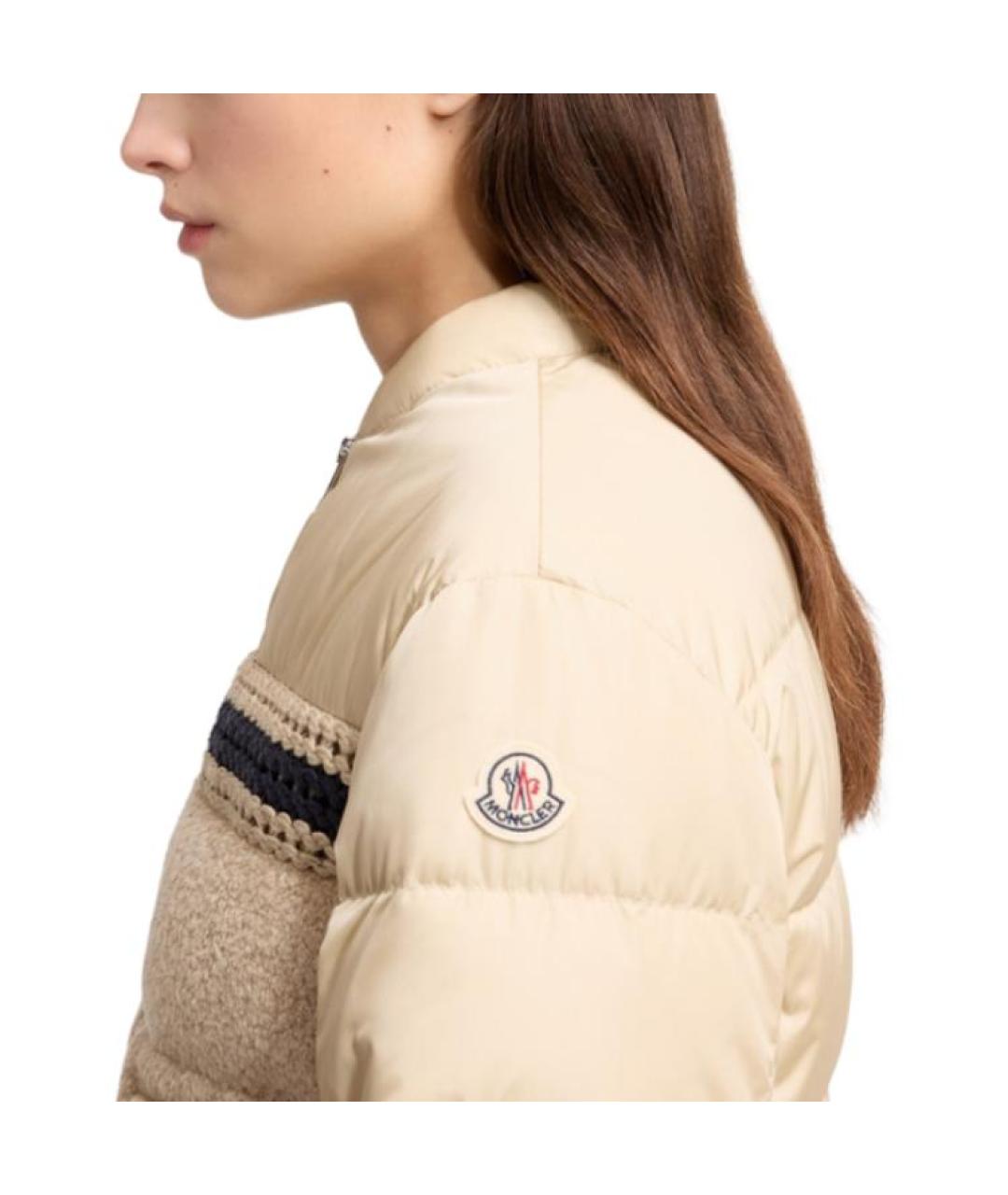 MONCLER Бежевый пуховик, фото 5