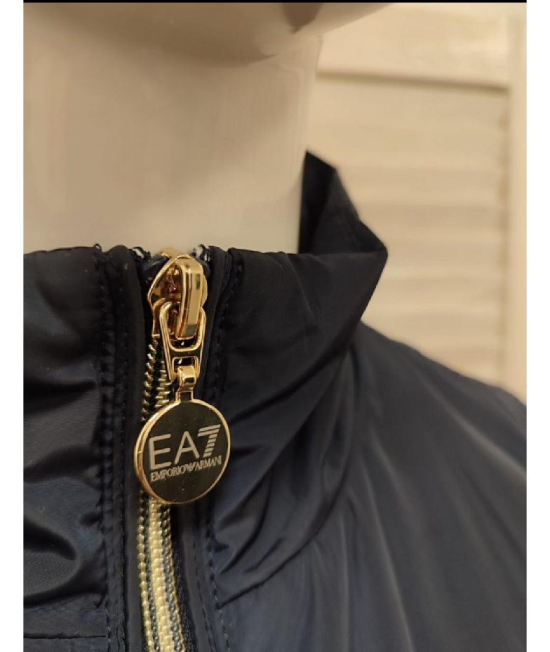 EMPORIO ARMANI Темно-синий полиэстеровый жилет, фото 5