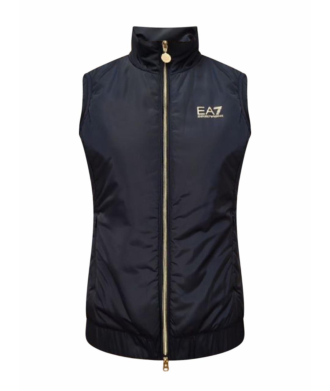 EMPORIO ARMANI Темно-синий полиэстеровый жилет, фото 1