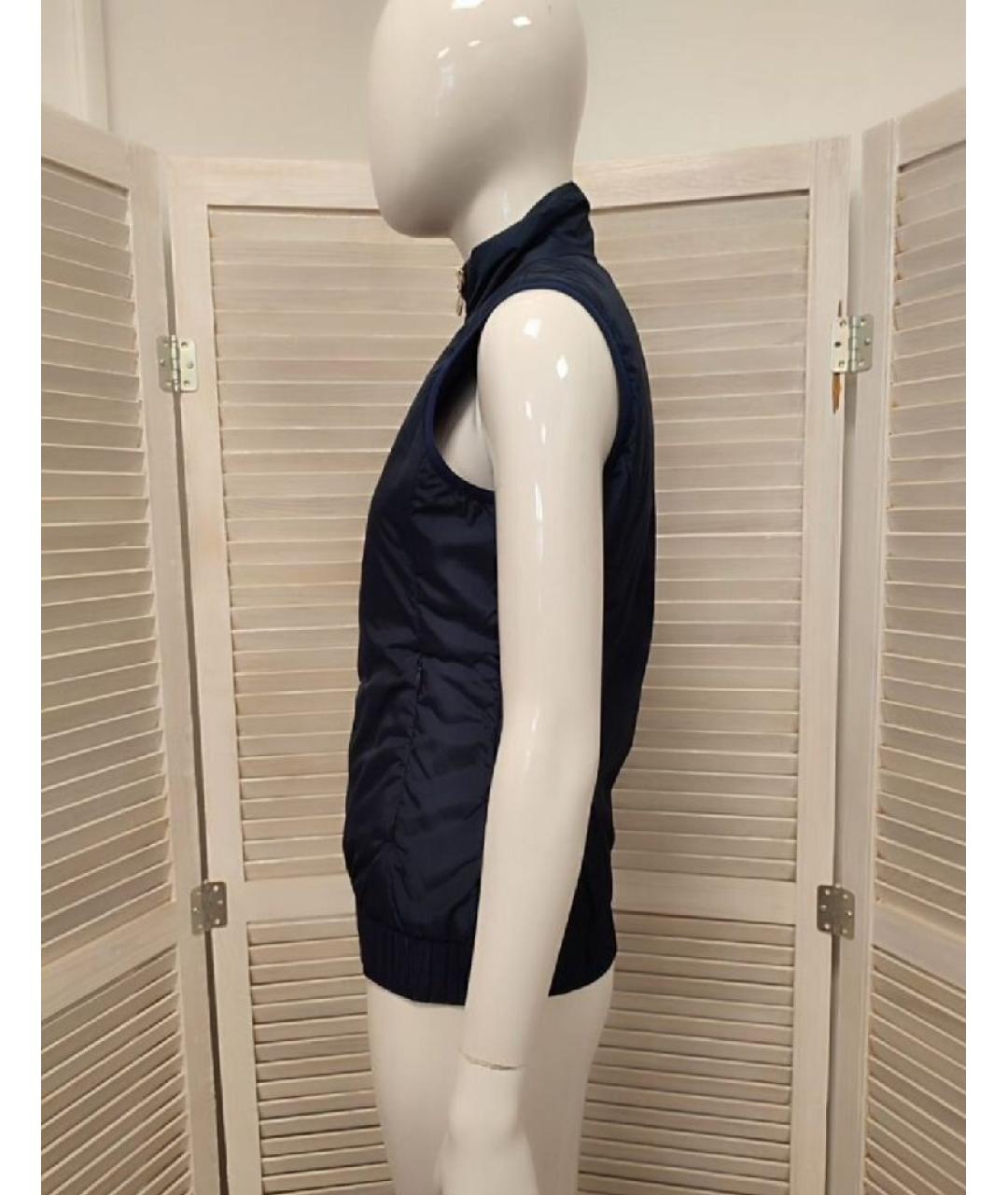 EMPORIO ARMANI Темно-синий полиэстеровый жилет, фото 4