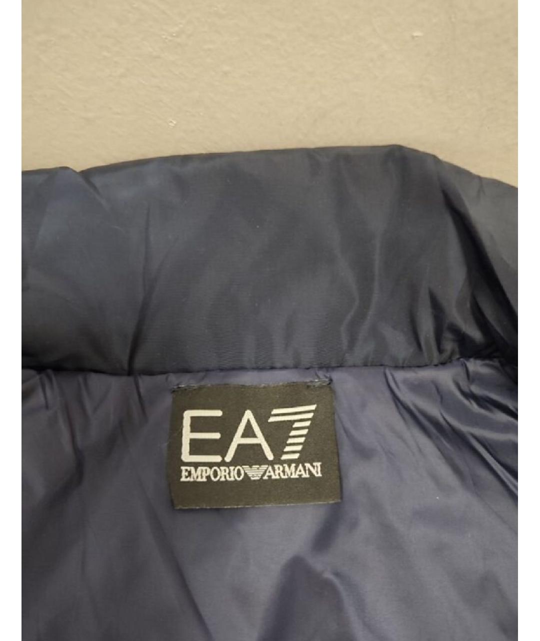 EMPORIO ARMANI Темно-синий полиэстеровый жилет, фото 3