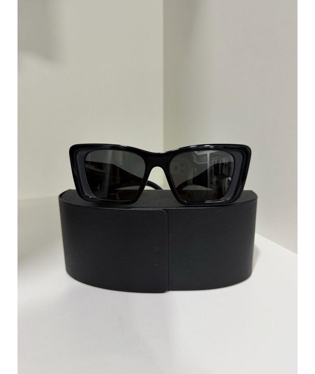PRADA Черные пластиковые солнцезащитные очки, фото 8