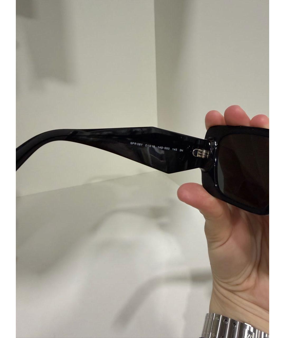 PRADA Черные пластиковые солнцезащитные очки, фото 4