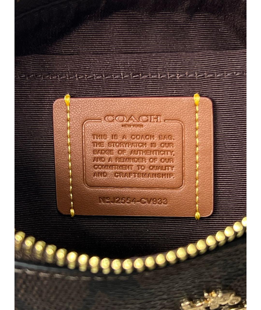 COACH Коричневая кожаная сумка через плечо, фото 6