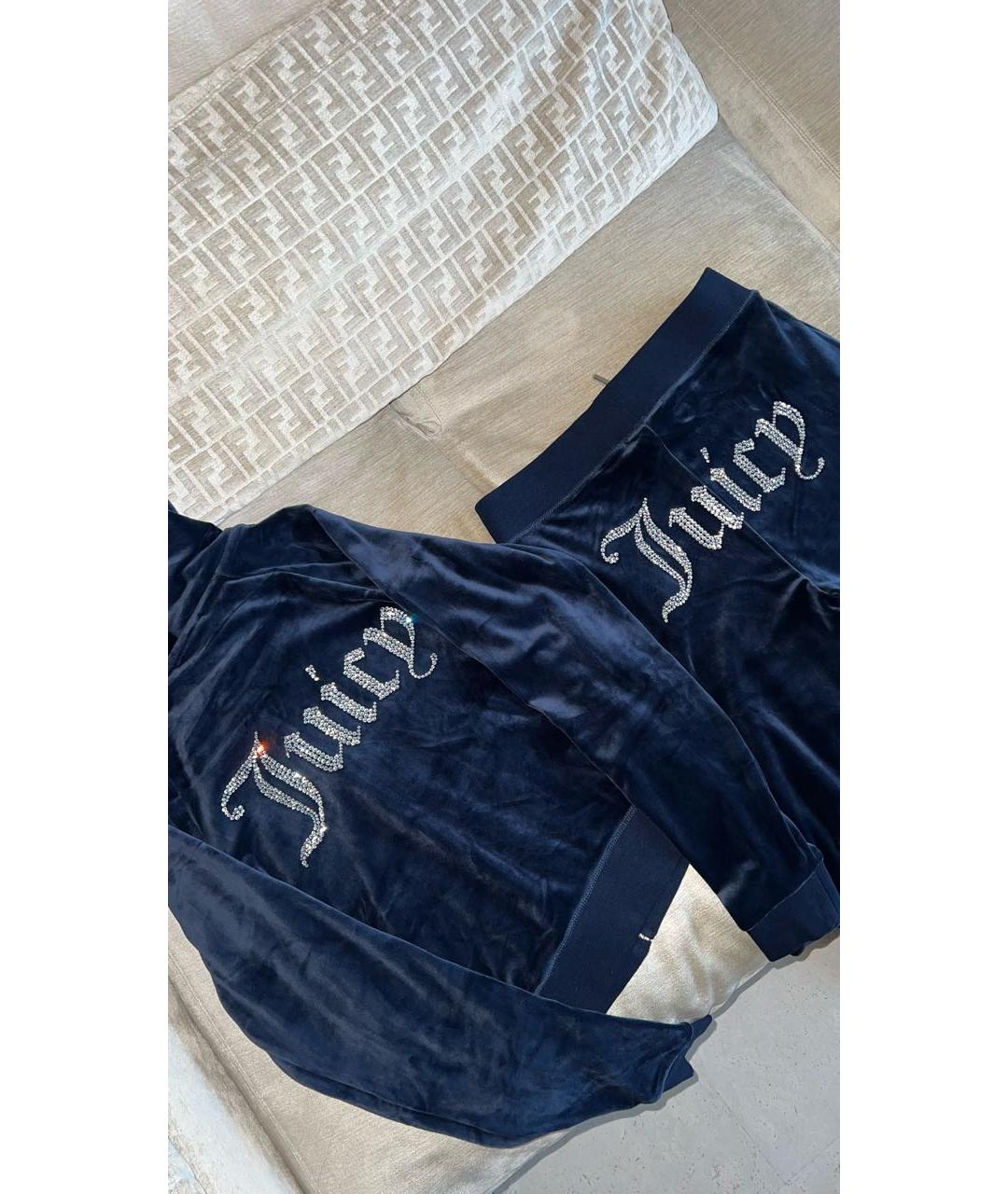 JUICY COUTURE Темно-синий велюровый спортивные костюмы, фото 2