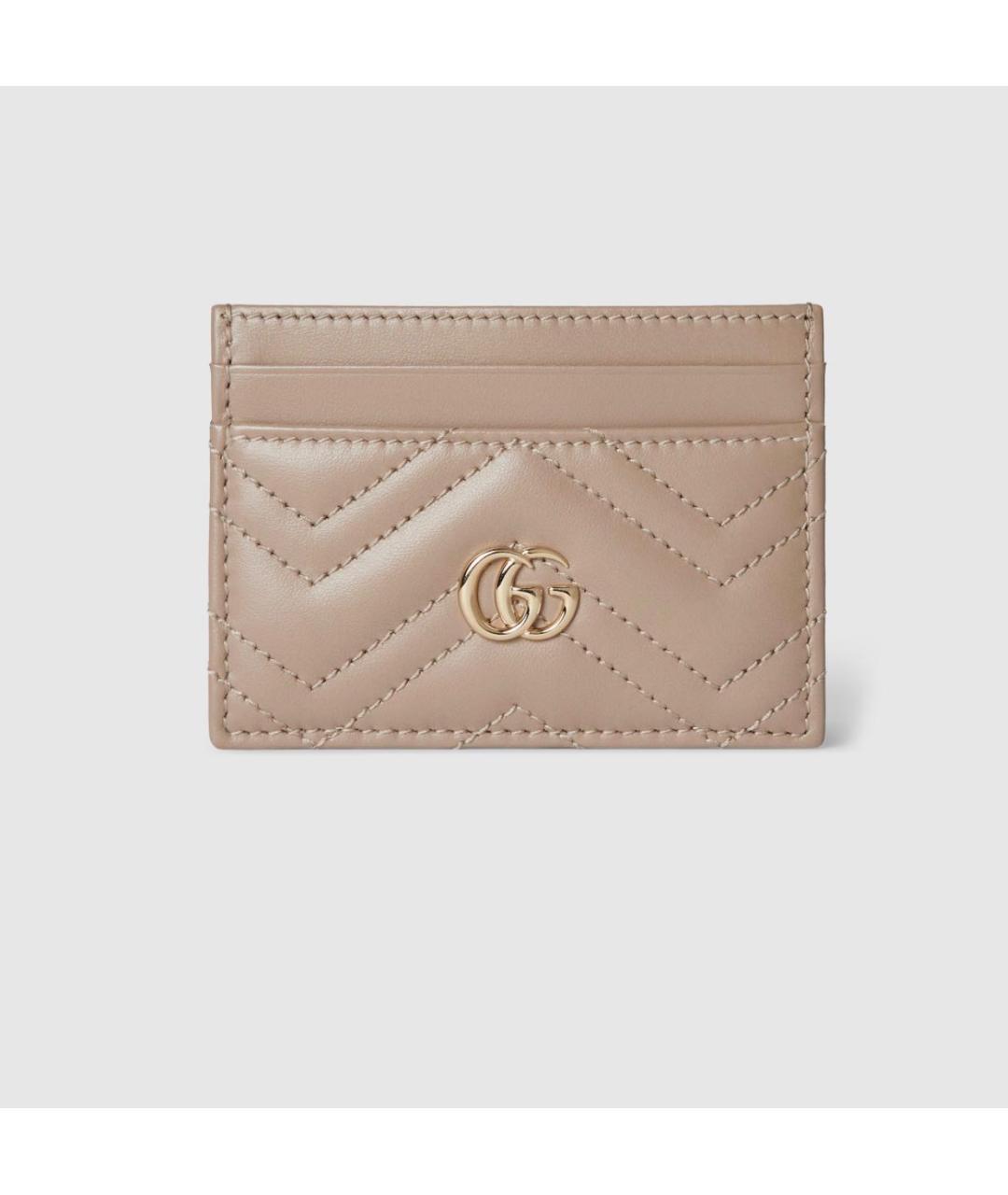 GUCCI Бежевый кожаный кардхолдер, фото 5