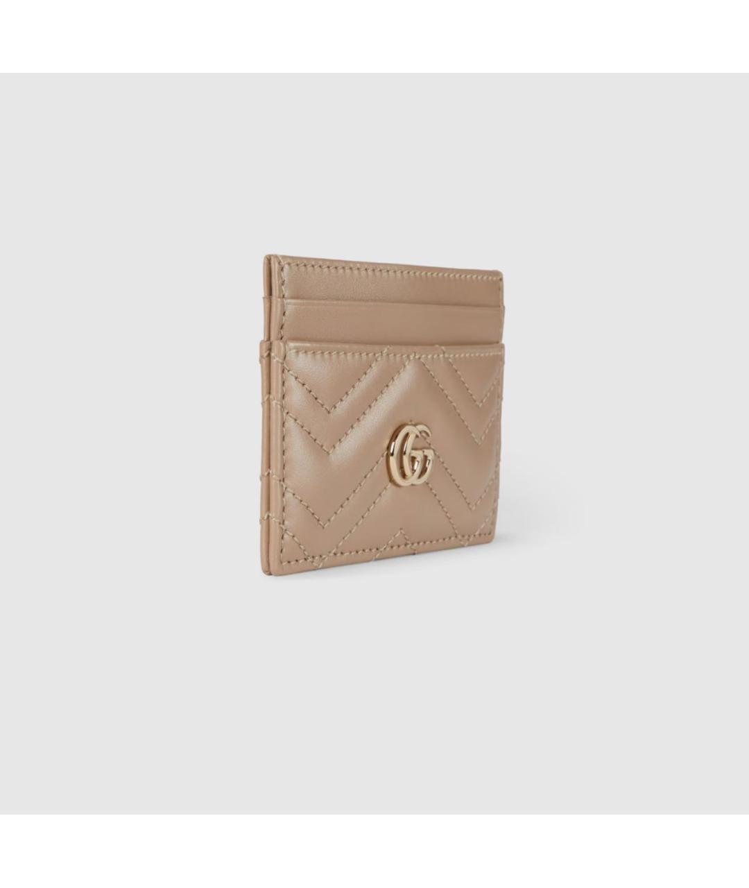 GUCCI Бежевый кожаный кардхолдер, фото 3