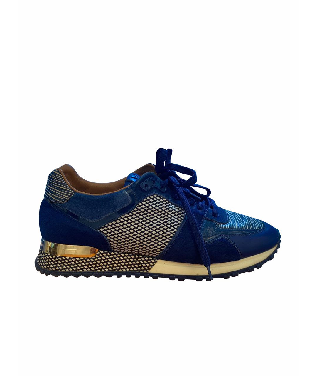 LOUIS VUITTON PRE-OWNED Синие кожаные кроссовки, фото 1
