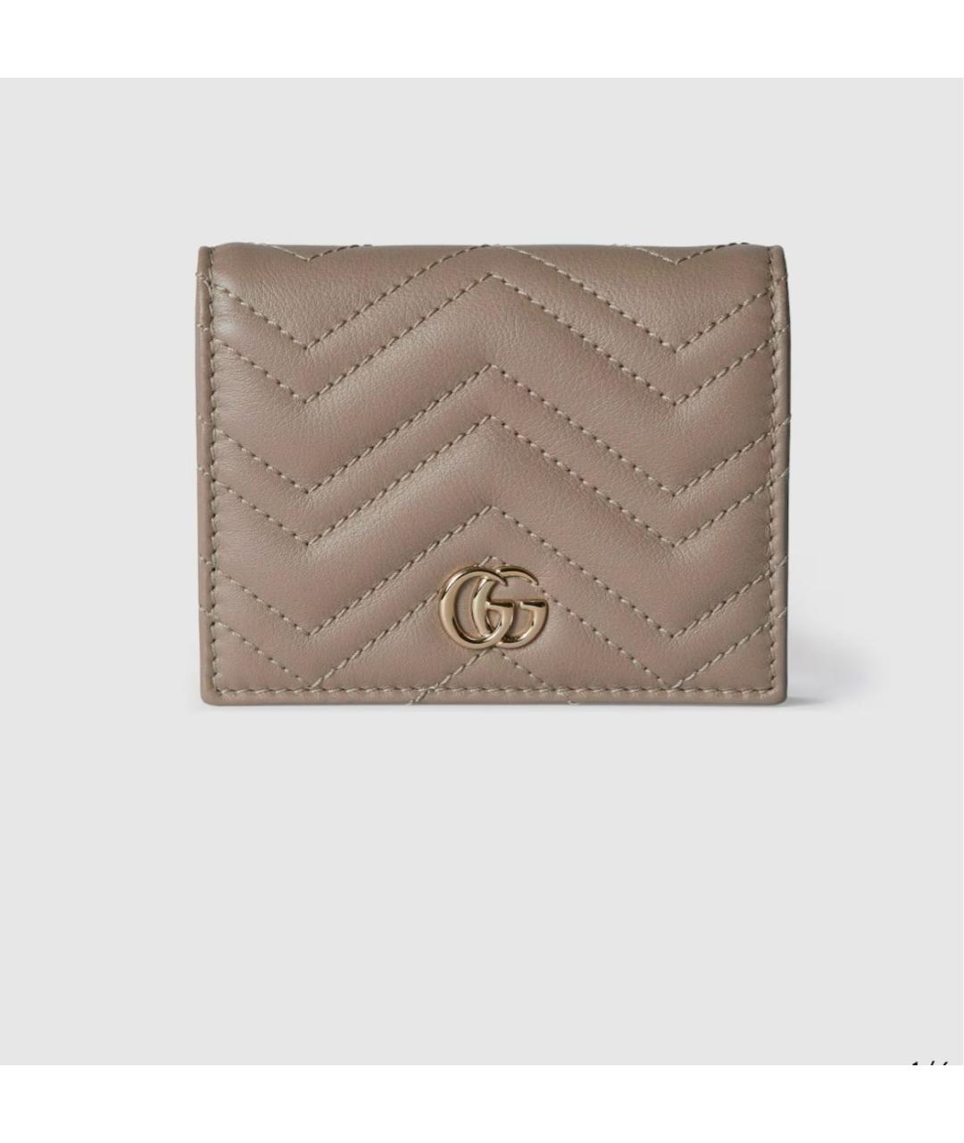 GUCCI Бежевый кожаный кошелек, фото 7