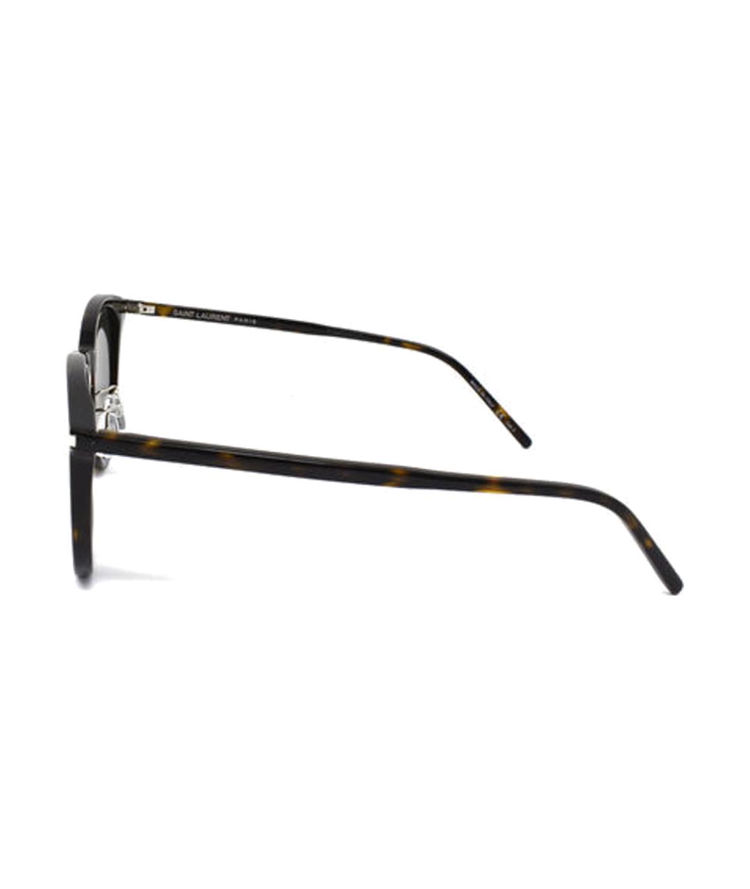 SAINT LAURENT Коричневые пластиковые солнцезащитные очки, фото 3