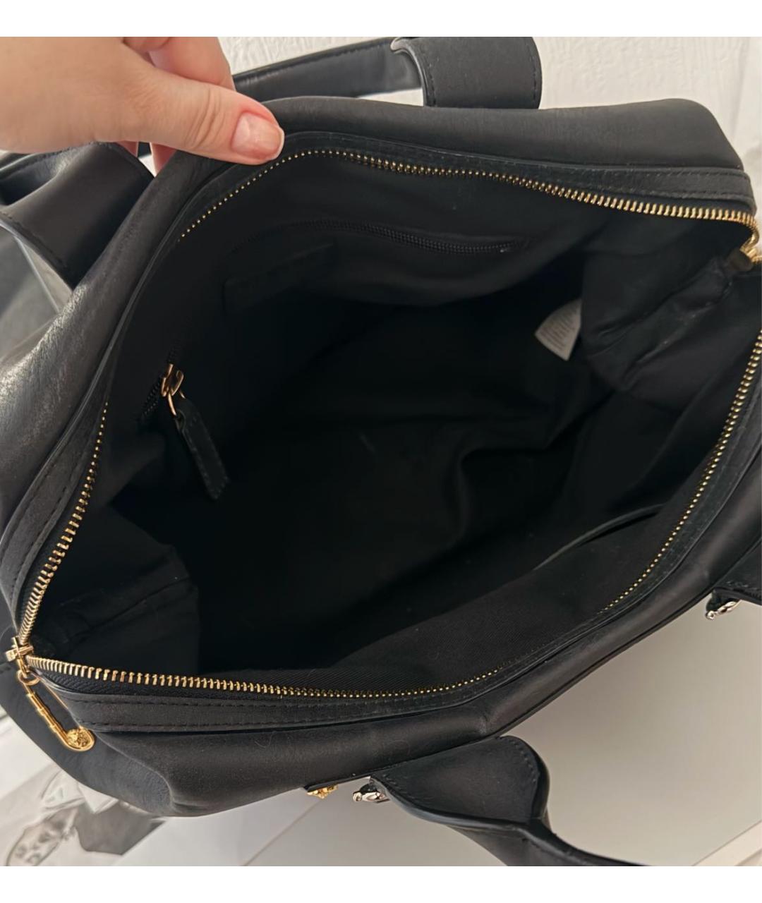 VERSUS VERSACE Черная кожаная сумка через плечо, фото 6