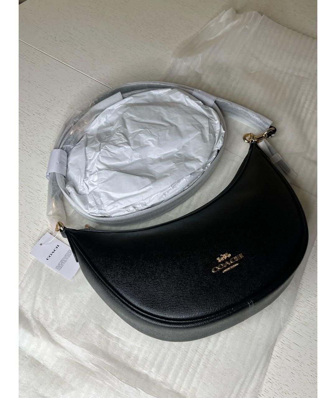 COACH Черная кожаная сумка через плечо, фото 7