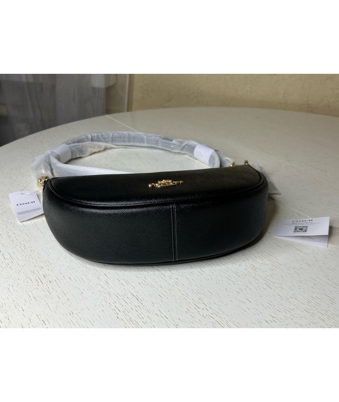 COACH Черная кожаная сумка через плечо, фото 8