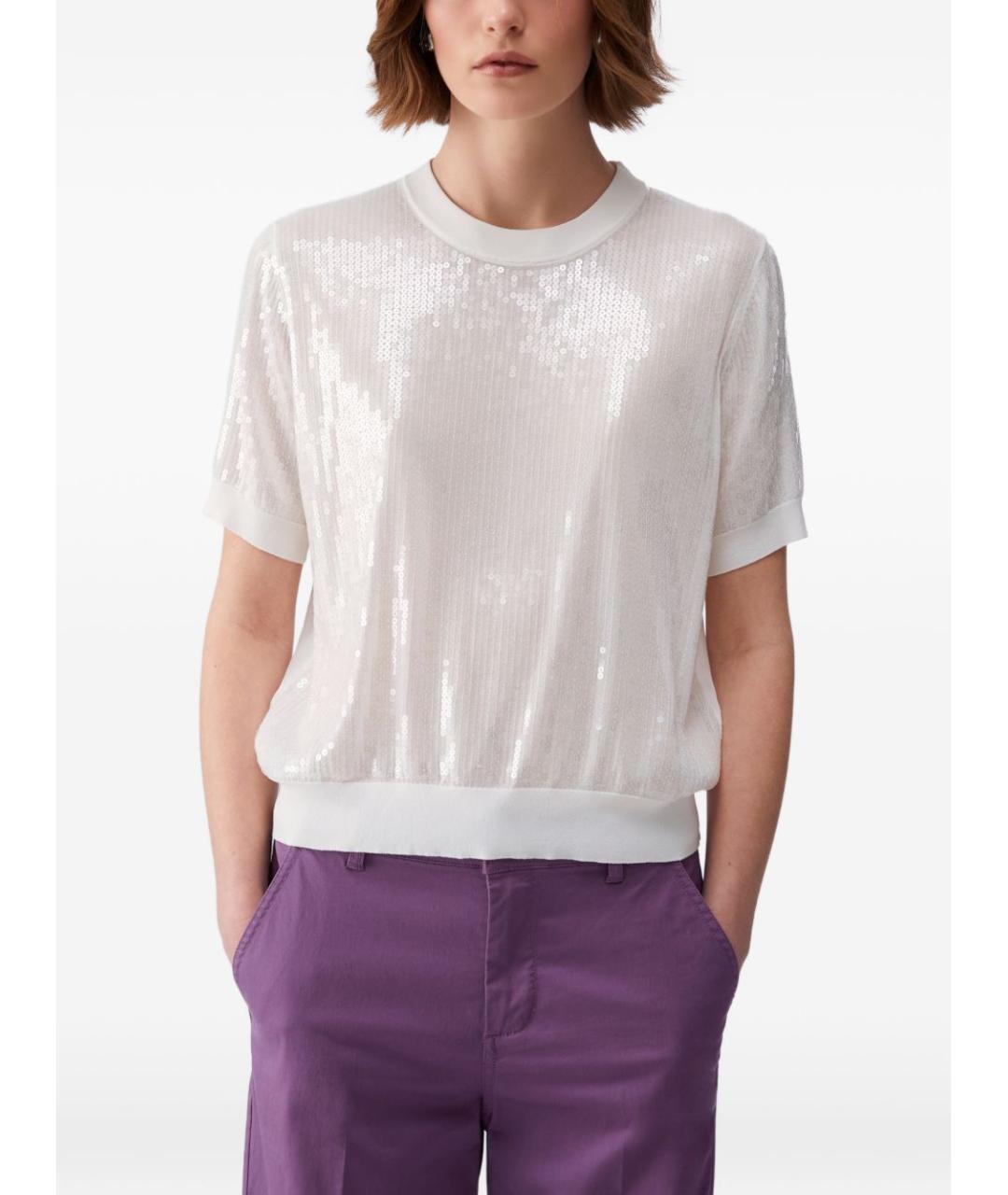 LIU JO Белый вискозный джемпер / свитер, фото 5