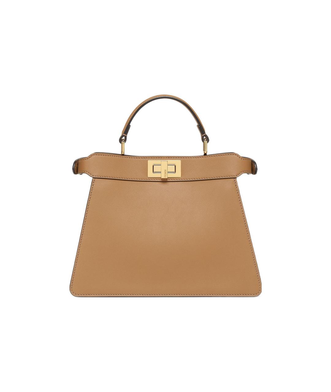 FENDI Бежевая кожаная сумка через плечо, фото 3