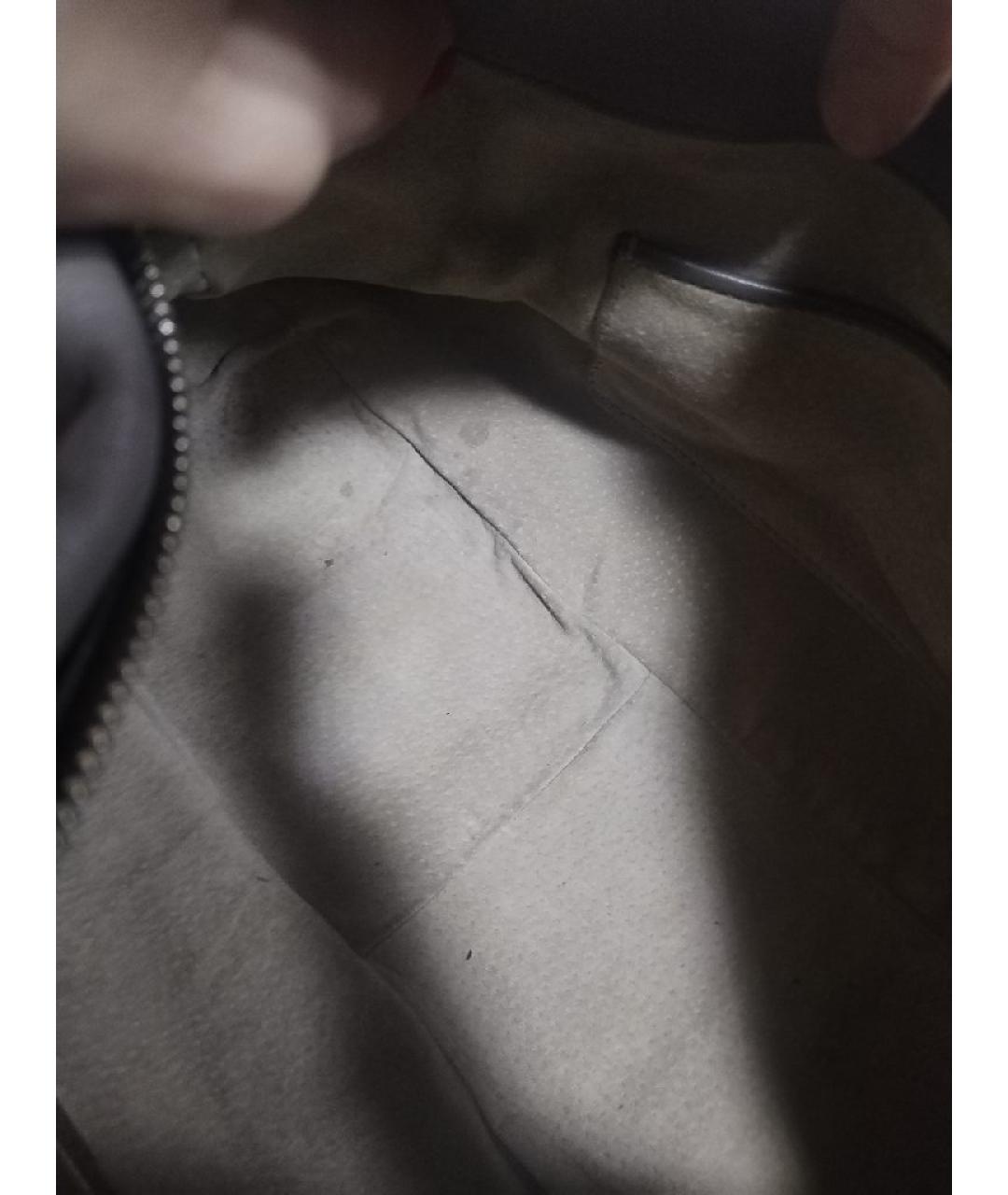 PRADA Серая кожаная сумка с короткими ручками, фото 7